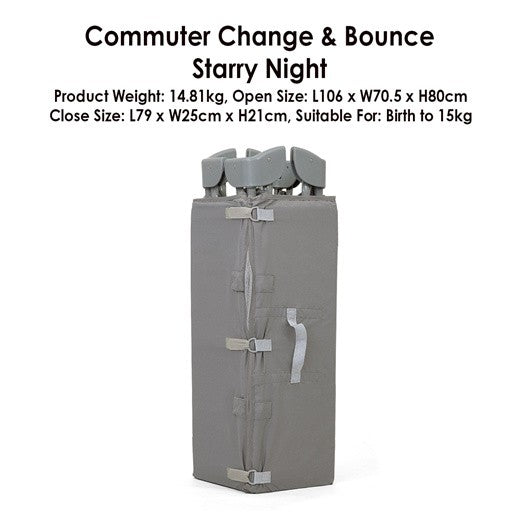 Joie Commuter Change and Bounce Travel Cot -Starry Night