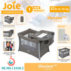 Joie Illusion™ Travel Cot  Baby Playpen-Nickel
