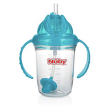 Nuby Tritan No Spill Flip N' Sip Twin Handle Cup with 360 Weighted Straw 240ml