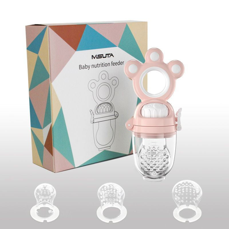 Misuta Baby Silicone Food Feeder /Fruit Feeder (With Size S / M / L Replaced teats of different Size )