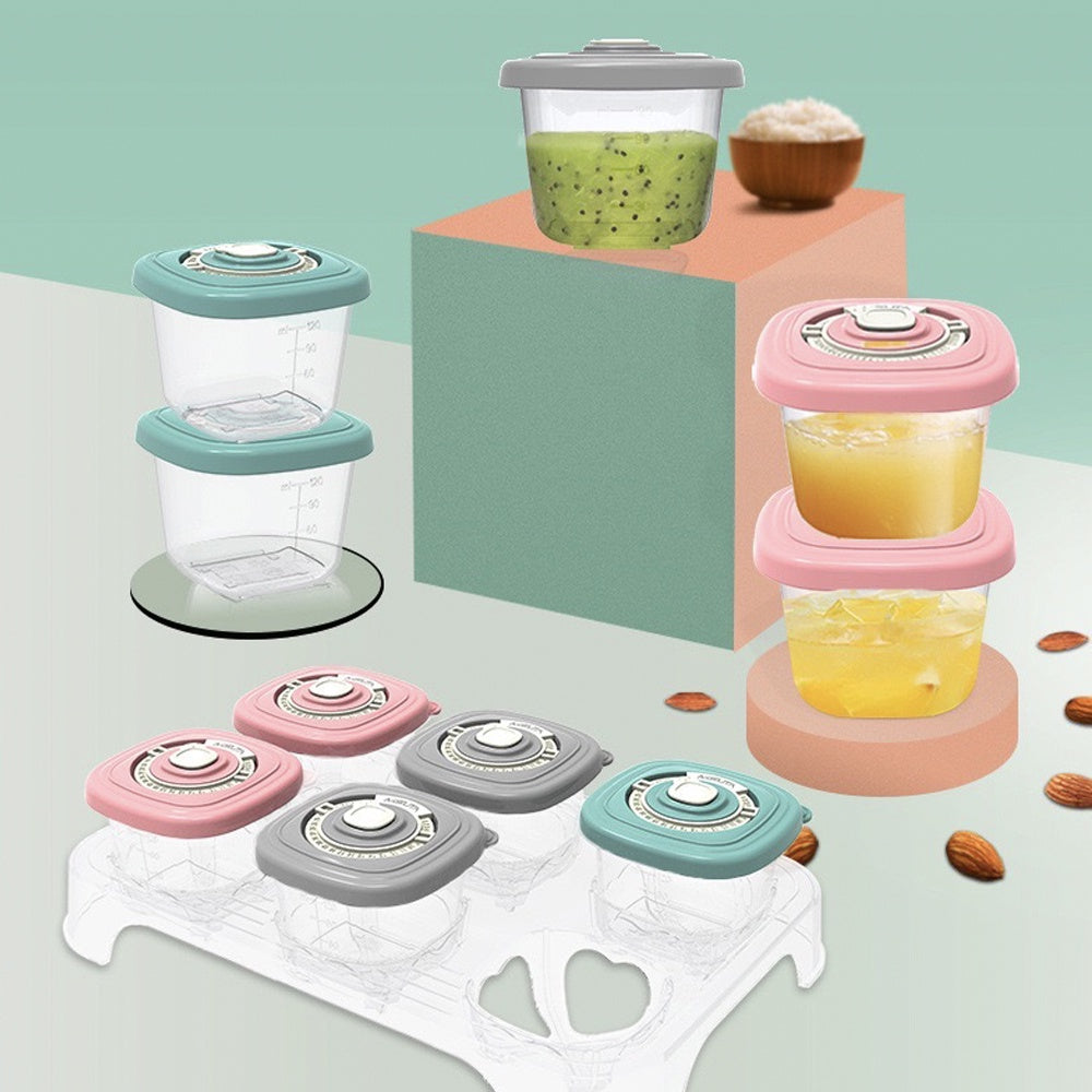Misuta baby food container 6 in 1 with date mark 120ML