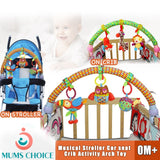SKK BABY Musical Stroller Car seat Crib Activity Arch Toy with Teether Rattle Gift for 0-36 Months