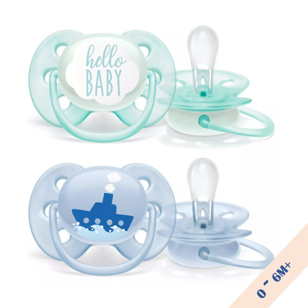 Philips Avent Ultra Soft Soother 6-18 M ( Twin Pack ) - Mix deco