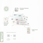 Koala Living 100% Pure Combed Cotton Children Pillow With replacement Cover