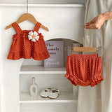 Nemobaby Baby Girl 3D Flower With Dot 2 Pcs Set