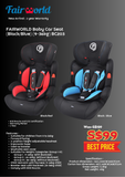 FAIRWORLD Baby Car Seat  (Black/Blue) (9-36kg) BC203