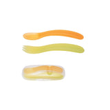 Combi Spoon Fork Set With Case Purple / Orange