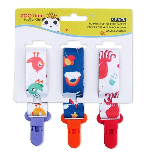 Zootime 3PCS Baby Universal Pacifier Chain /Teeher Clip Adjustable [Baby Gallery]
