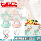 Misuta Baby Silicone Food Feeder /Fruit Feeder (With Size S / M / L Replaced teats of different Size )