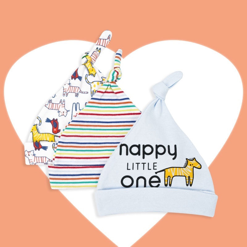 NemoBaby 3pcs Cute and Comfortable Baby Hat suitable for Newborn