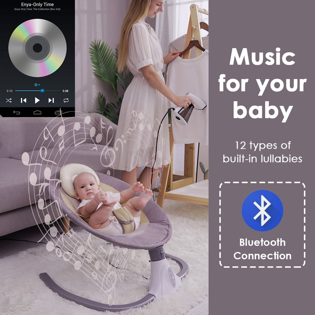 Mums Choice Smart Electric Baby Auto Swing Leaf Bouncer With Music, Toys & Mosquito Net
