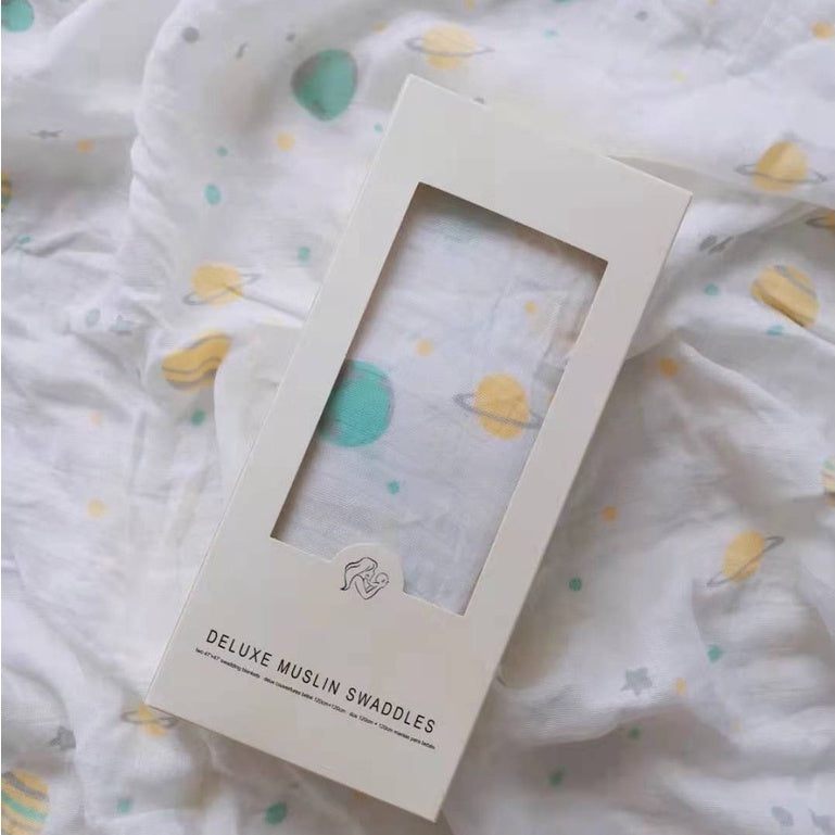 Nemobaby Muslin swaddle blanket  100% Organic Bamboo baby Swaddle  47 x 47’’ (120 x 120cm)