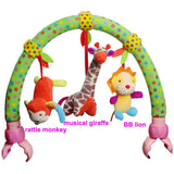 SKK BABY Musical Stroller Car seat Crib Activity Arch Toy with Teether Rattle Gift for 0-36 Months