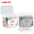 MISUTA 2 in 1 tips Baby Cotton Swabs Organic Cotton Bud(400pcs / Contains =800 Tips )