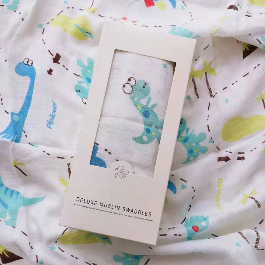 Nemobaby Muslin swaddle blanket  100% Organic Bamboo baby Swaddle  47 x 47’’ (120 x 120cm)