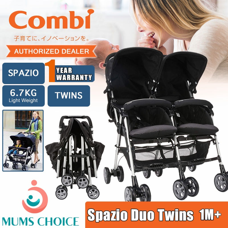 Combi Spazio Duo Twins Baby Stroller (Black)