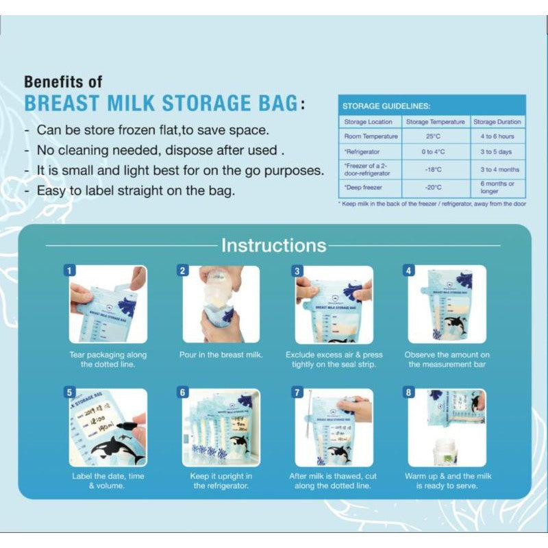 Princeton Double Zipper Breast Milk Storage Bag with Thermal Sensor