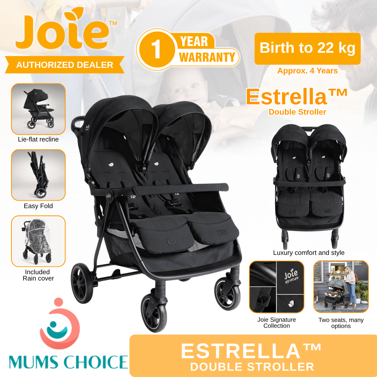 Joie Signature Estrella Twin Stroller