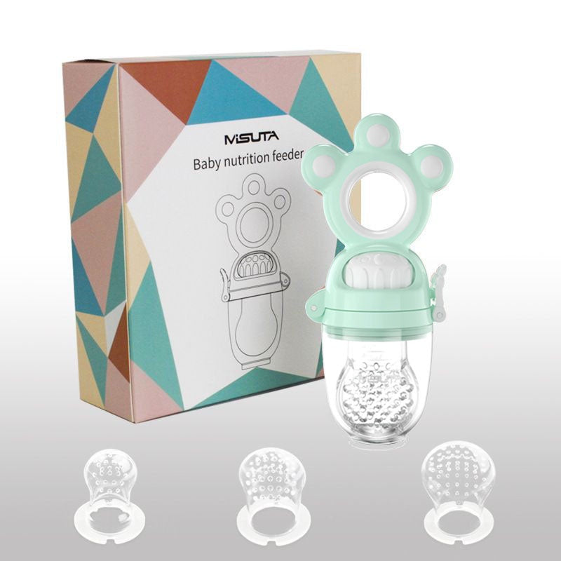 Misuta Baby Silicone Food Feeder /Fruit Feeder (With Size S / M / L Replaced teats of different Size )