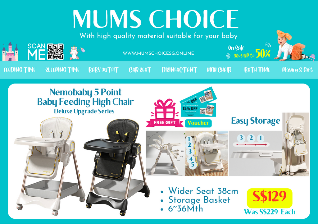 Nemobaby 5 Point Baby Feeding High Chair Deluxe Upgrade Series