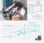 Brotish 4 in 1 Adjustable Heigh Co-Sleep Playpen