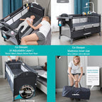 Brotish 4 in 1 Adjustable Heigh Co-Sleep Playpen