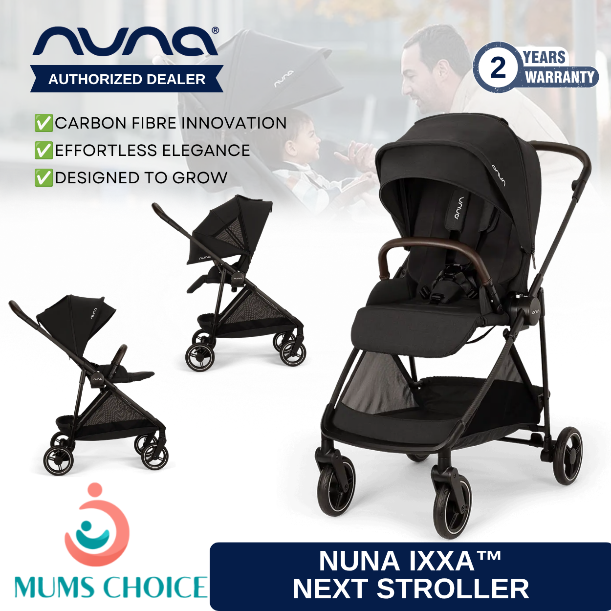 Nuna Ixxa™ Next Lightweight Dual-facing Stroller