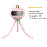 Cartoon UFO Portable Bladeless Safety Baby Stroller Fan USB Rechargeable Silent Outdoor Mini Handheld Small Folding Fan