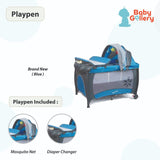Mamakids baby playpen/ Foldable Bassinet / baby cot bed ( canopy with mosquito net + diaper changer )