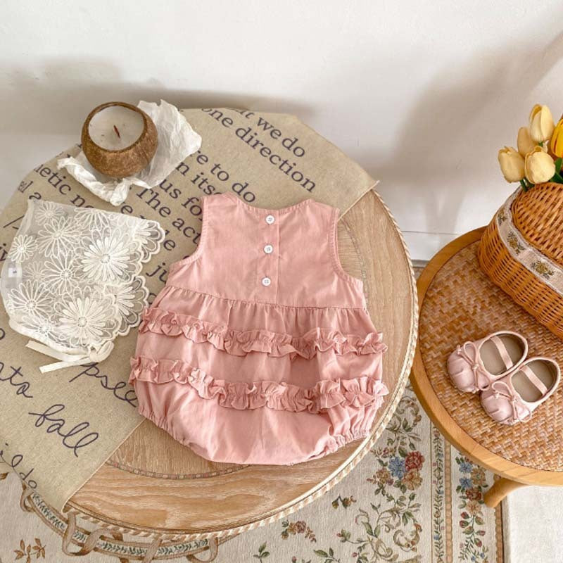 Nemobaby Baby Girl Ruffled Sleeveless Bodysuit