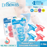Dr. Brown’s™ HappyPaci™ Silicone Pacifier, 2 count - Pink / Blue 0-6M