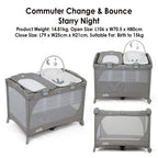 Joie Commuter Change and Bounce Travel Cot -Starry Night
