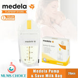Medela Pump & Save Milk Bag with Easy Connect Adapter