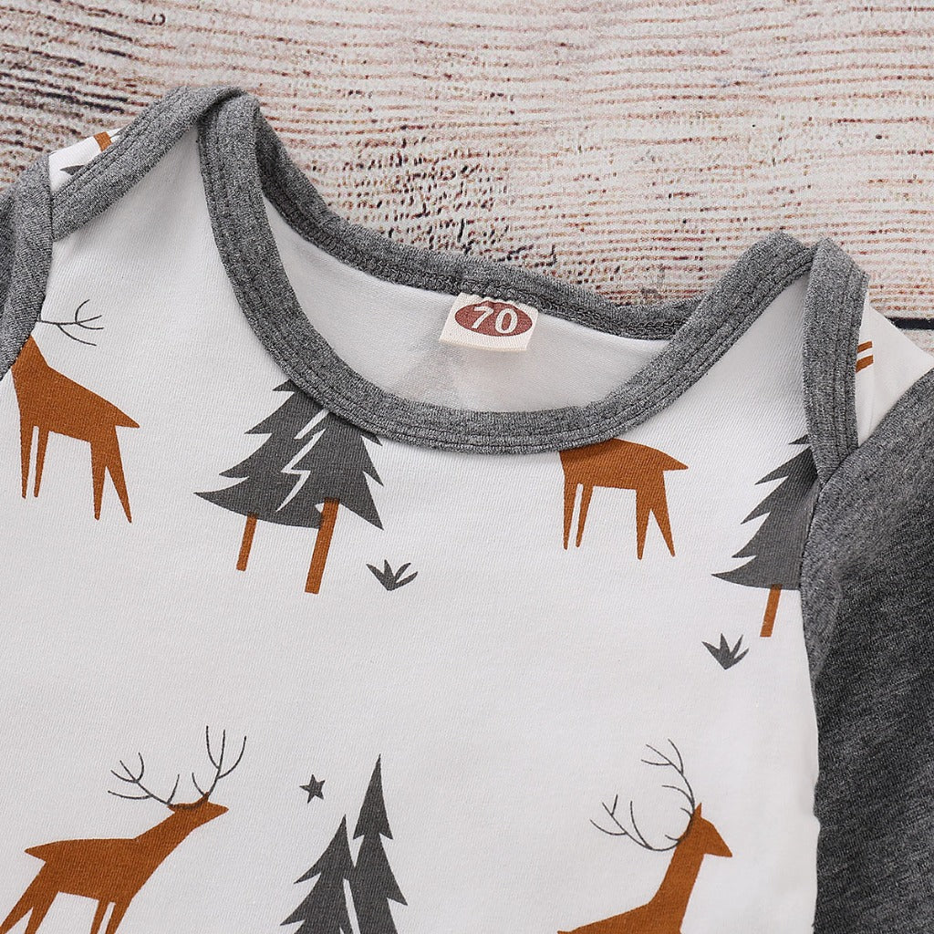 Nemobaby Baby Long Sleeve Deer Romper Set With Hat