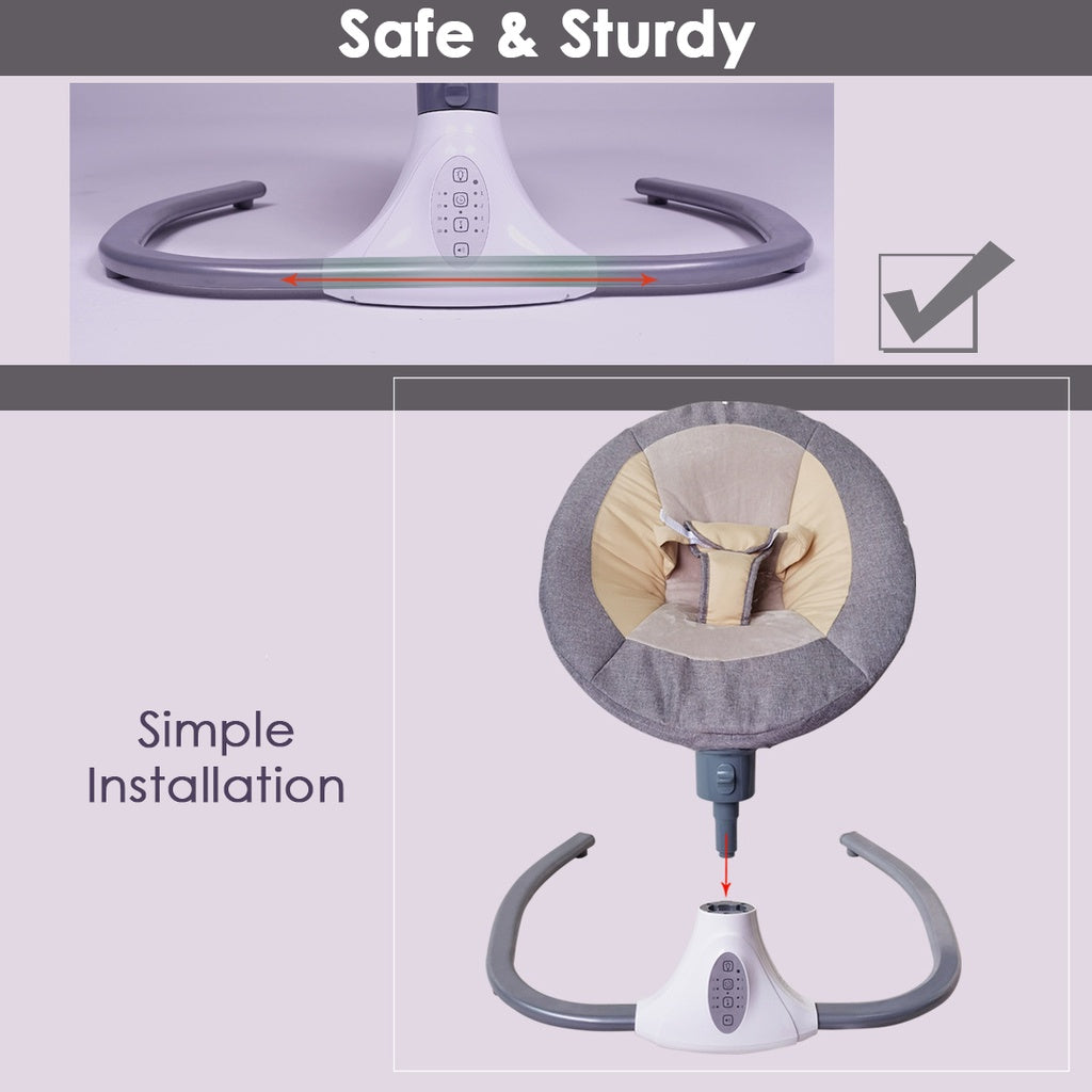 Mums Choice Smart Electric Baby Auto Swing Leaf Bouncer With Music, Toys & Mosquito Net