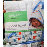 Lion Bear hooded towel 76 x 76cm Newborn to 2 Years