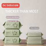 BC babycare Baby Wipes, 200-150mm, Water Baby Diaper Wipes, Hypoallergenic, Flip-Top Packs 20s / 80s