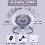 Mums Choice Smart Electric Baby Auto Swing Leaf Bouncer With Music, Toys & Mosquito Net