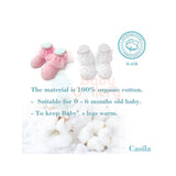 Casila Baby Socks / Booties / 100% Organic Cotton/ 0-6M