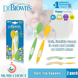 Dr. Brown’s® Twin Pack Soft-Tip Spoon, Yellow/Green