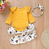 Nemobaby Newborn Baby Girl Floral Clothes Jumpsuit Romper Bodysuit Pants Outfit Set