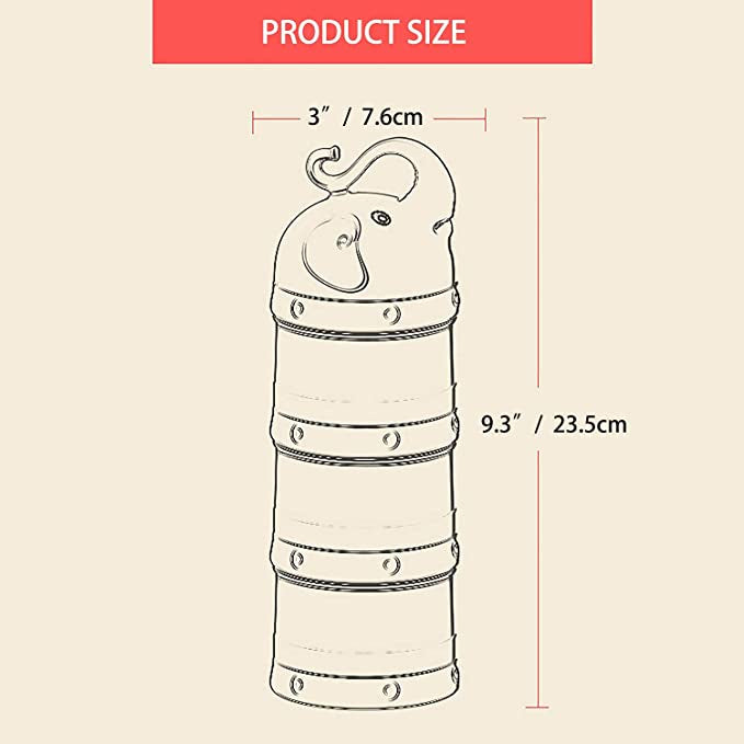 Misuta Baby Milk Powder Dispenser Fruit Storage Box Kids Snack Container