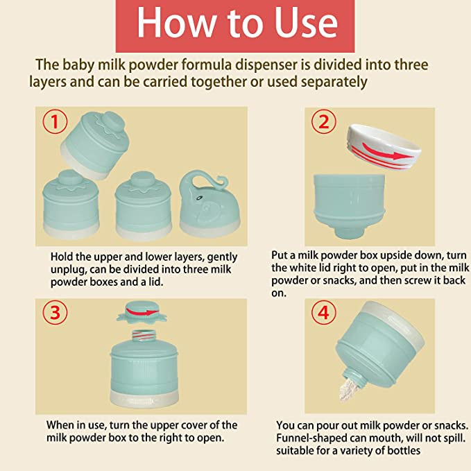 Misuta Baby Milk Powder Dispenser Fruit Storage Box Kids Snack Container