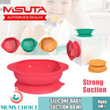 MISUTA Baby Kids Silicone Suction Bowl Non-slip Tableware Safe Soft Feeding Oraganizer Heat-resistant