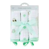 Lion Bear 4 layer Muslin Washcloth, 3Pk