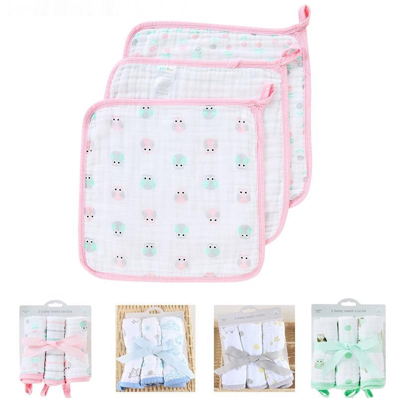 Lion Bear 4 layer Muslin Washcloth, 3Pk