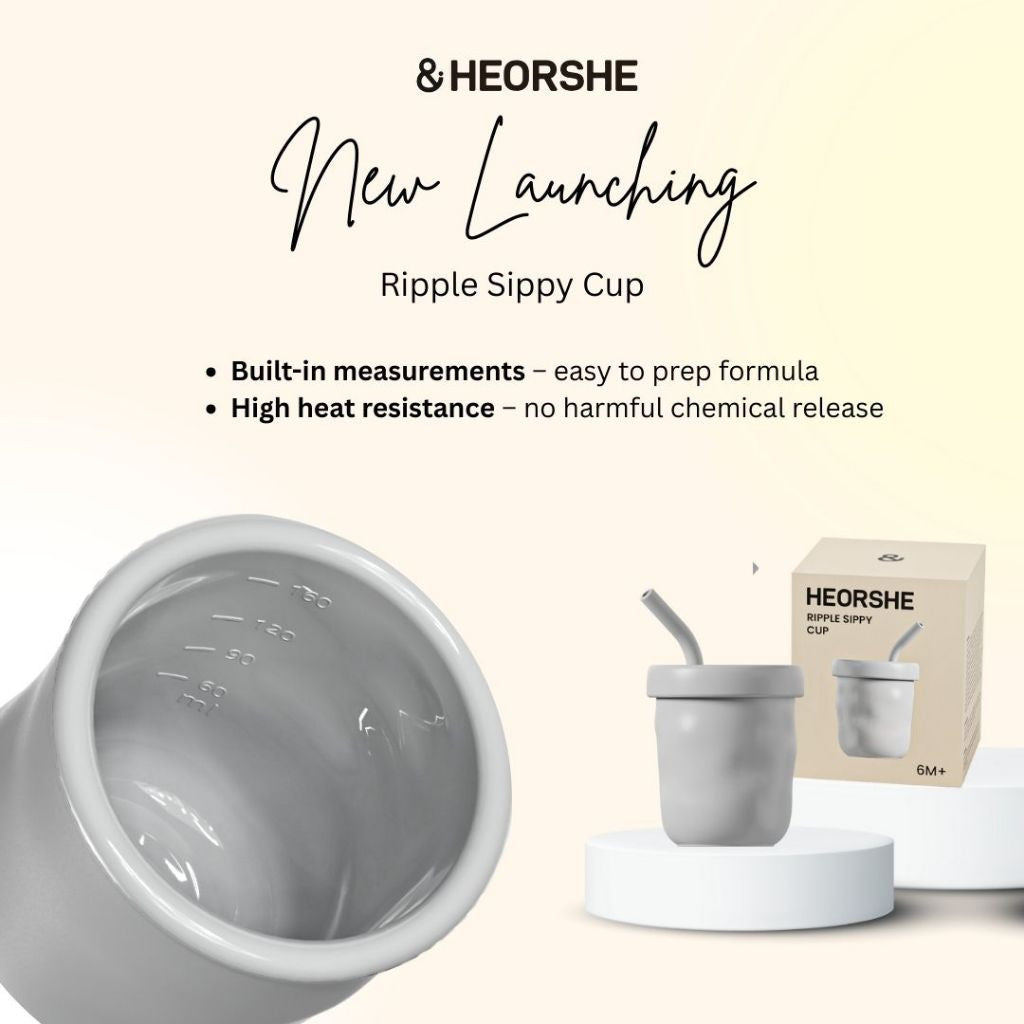 HEORSHE Ripple Sippy Cup 5oz/160ml / Silicone Cup / Baby Drinking Cup