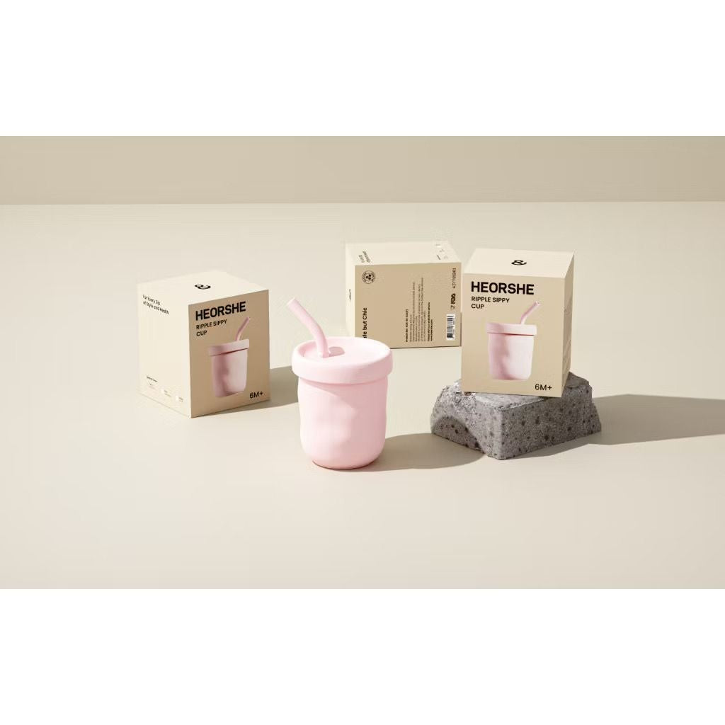 HEORSHE Ripple Sippy Cup 5oz/160ml / Silicone Cup / Baby Drinking Cup