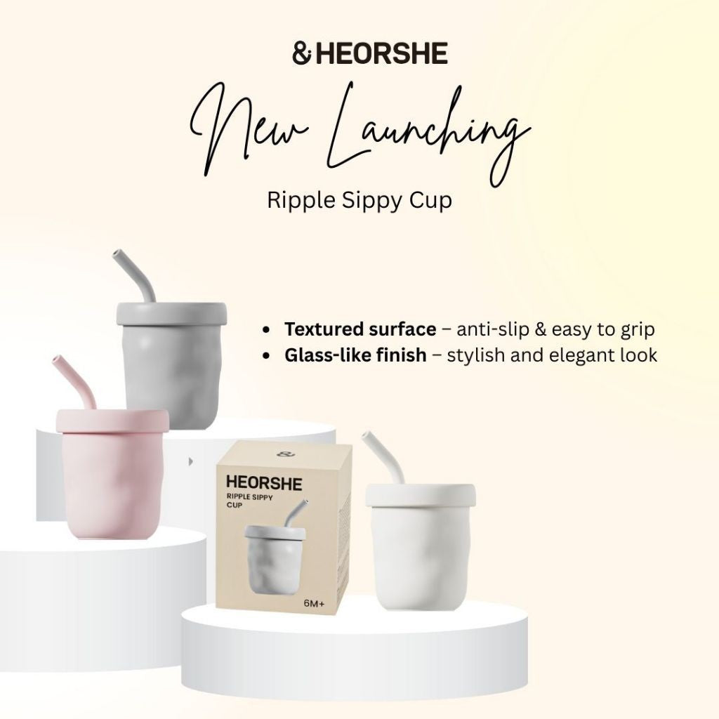 HEORSHE Ripple Sippy Cup 5oz/160ml / Silicone Cup / Baby Drinking Cup
