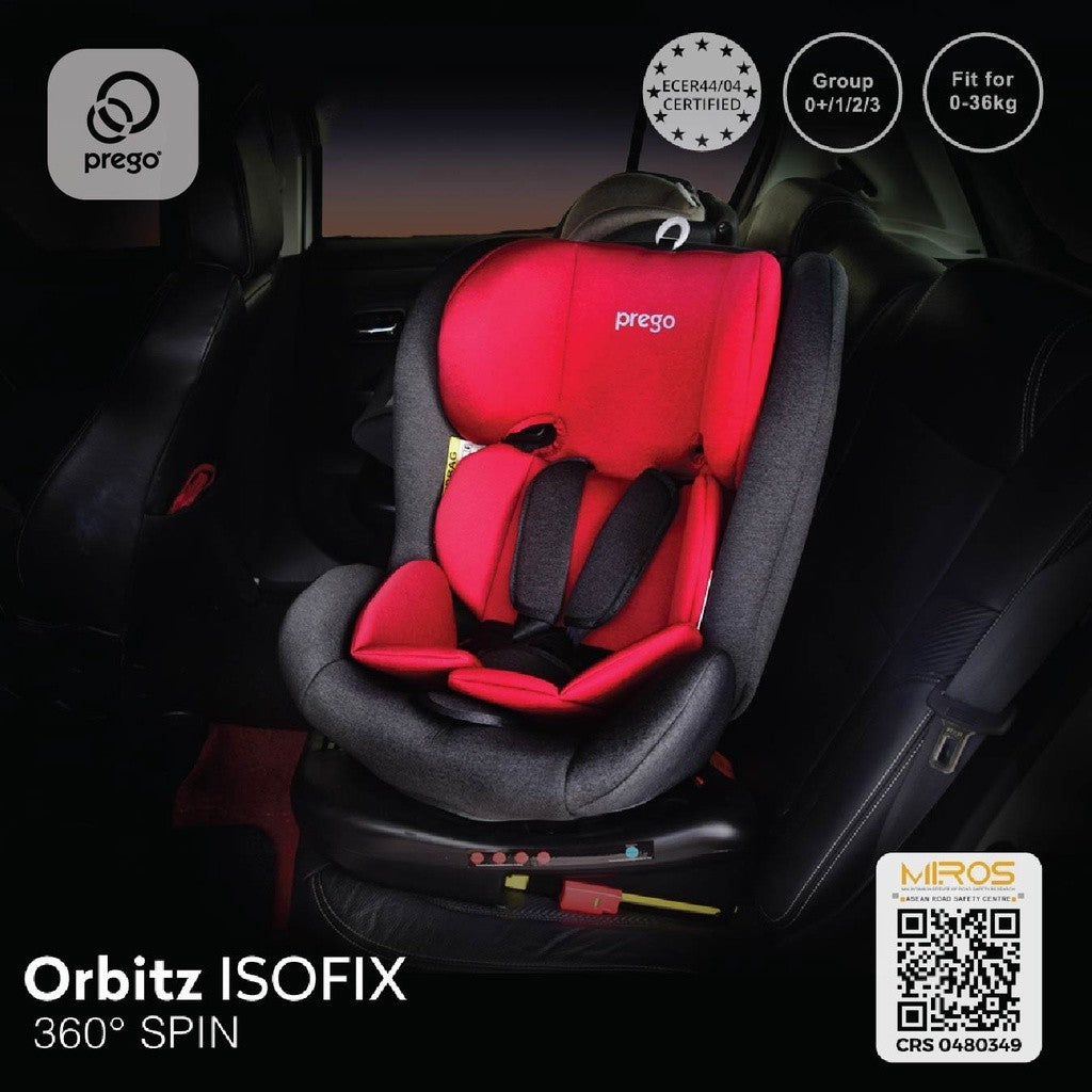 Prego Baby Orbitz 360 Child Safety ISOFIX Car Seat (0-36kg)